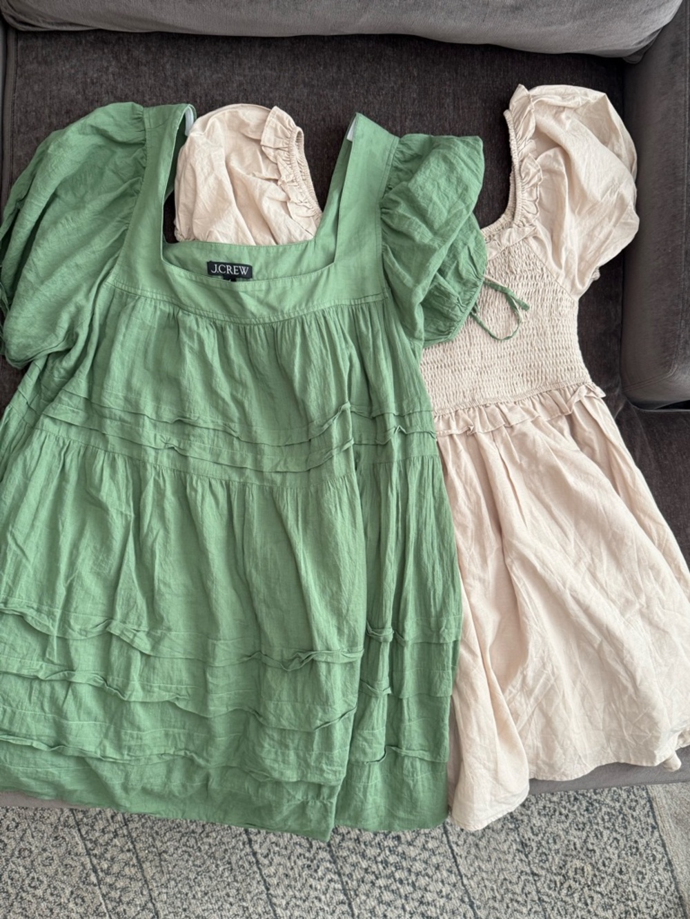 J. Crew Tiered Puff-Sleeve Top & The POS Babydoll Top